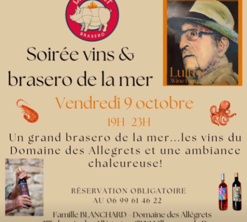 Soirée vins charcuterie et fromage au Domaine des Allégrets
