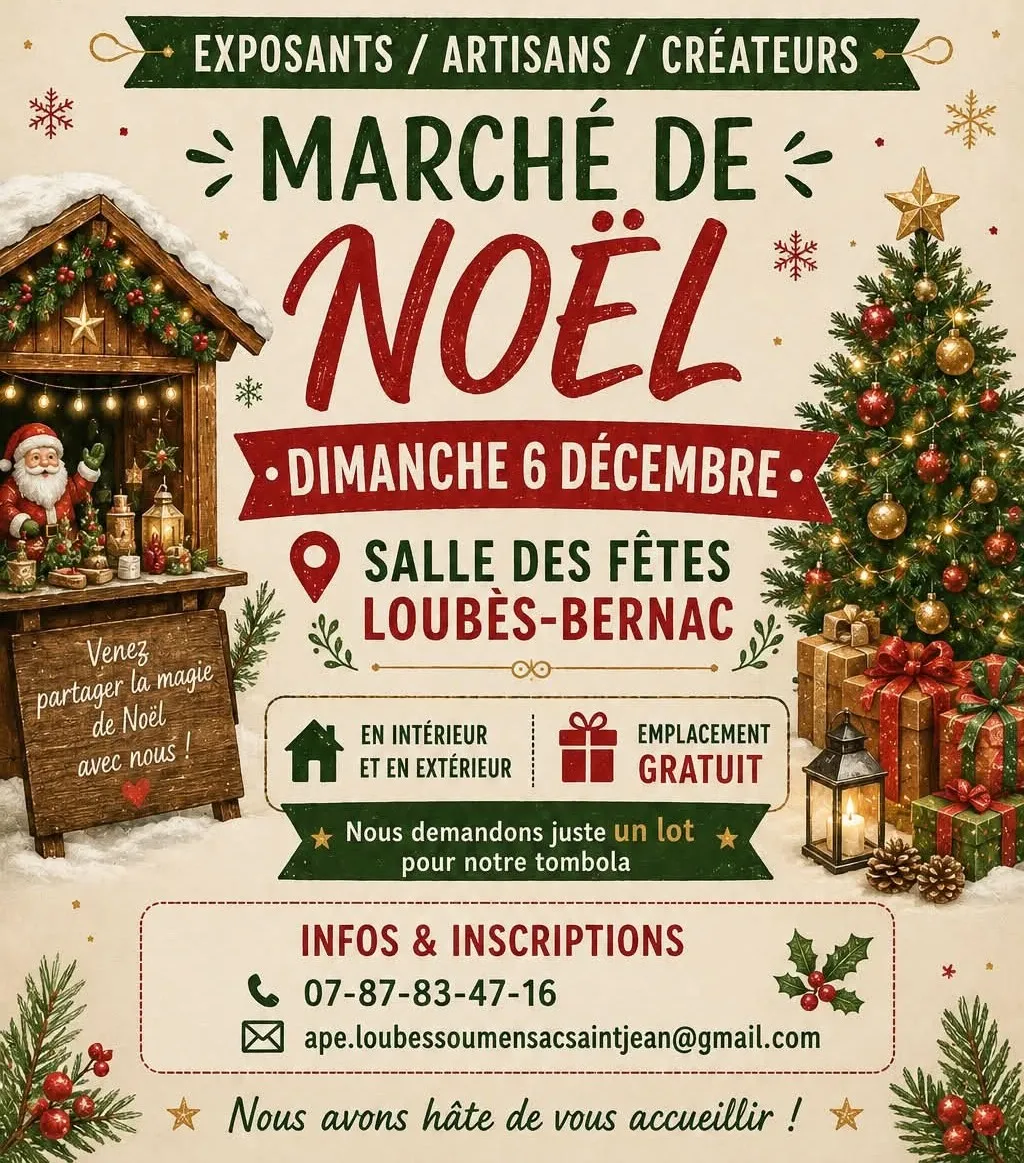 Marché de Noël de Lou ... - Crédit: APE Loubès Soumensac St Jean | CC BY-NC-ND 4.0