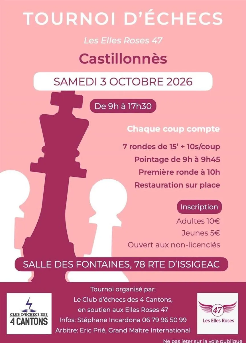 Tournoi d'échecs pour ... - Crédit: ©Les Elles Roses | CC BY-NC-ND 4.0