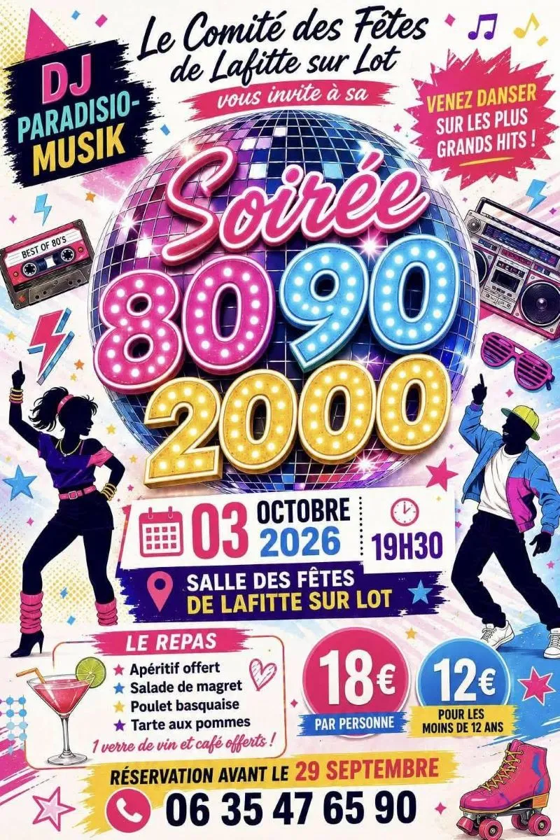 Soirée 80 - 90 - 2000 ... - Crédit: comite des fêtes de Lafite sur Lot | CC BY-NC-ND 4.0