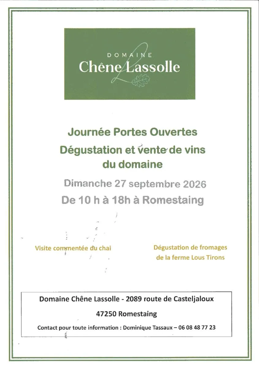 Journée Portes Ouvert ... - Crédit: Domaine Chêne Lassolle | CC BY-NC-ND 4.0