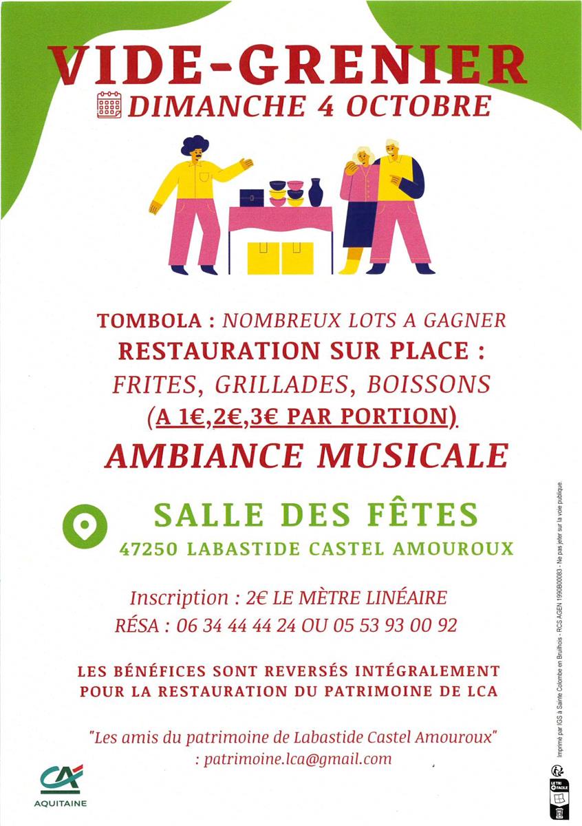 Vide grenier - Crédit: Les amis du patrimoine de Labastide Castel Amouroux | CC BY-NC-ND 4.0