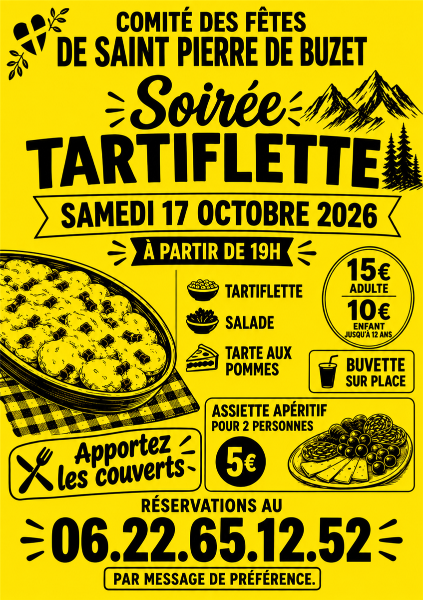 Soirée Tartiflette - Crédit: Comité des fête de Saint-Pierre-de Buzet | CC BY-NC-ND 4.0