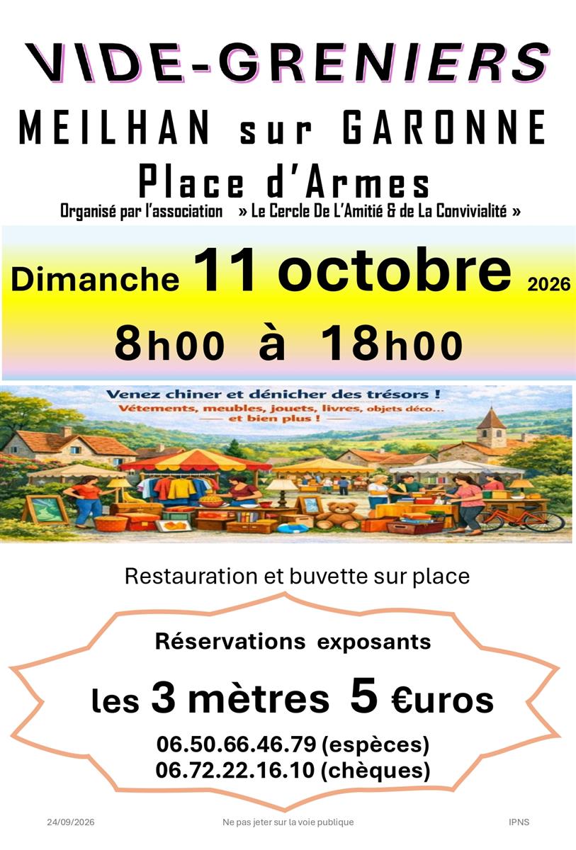 Vide-greniers - Meilh ... - Crédit: Le Cercle de l'amitié et de la convivialité | CC BY-NC-ND 4.0