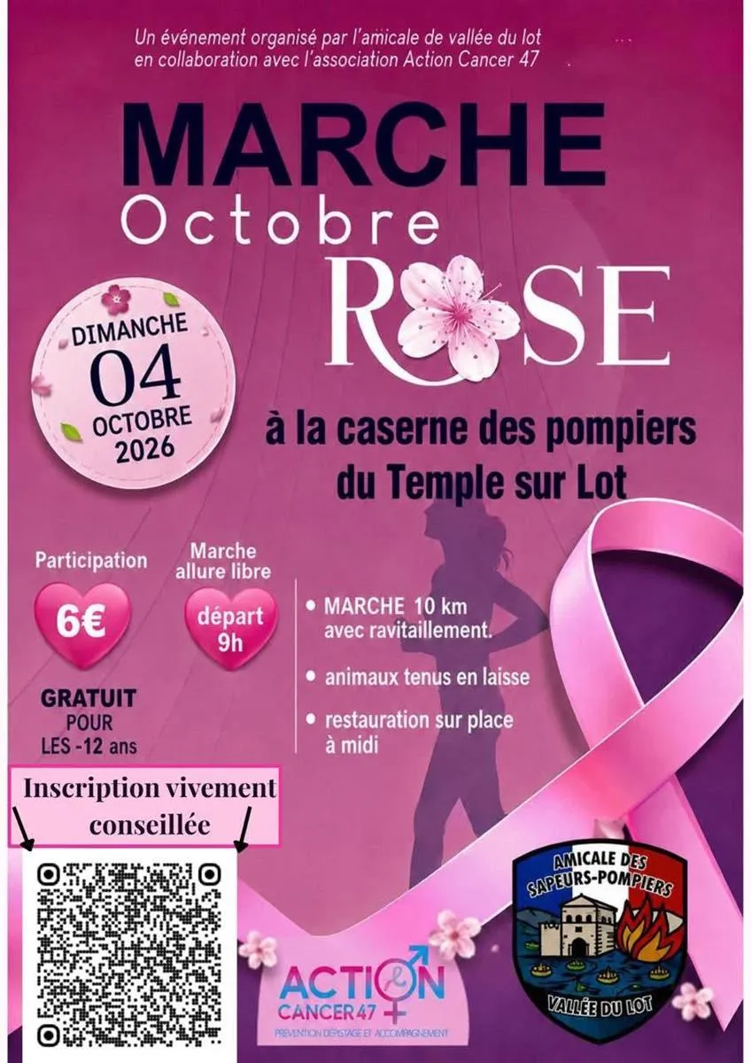 Octobre rose : marche - Crédit: ©Pompiers Le Temple | CC BY-NC-ND 4.0