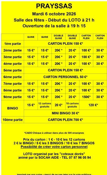 Grand Loto des coteaux dorés