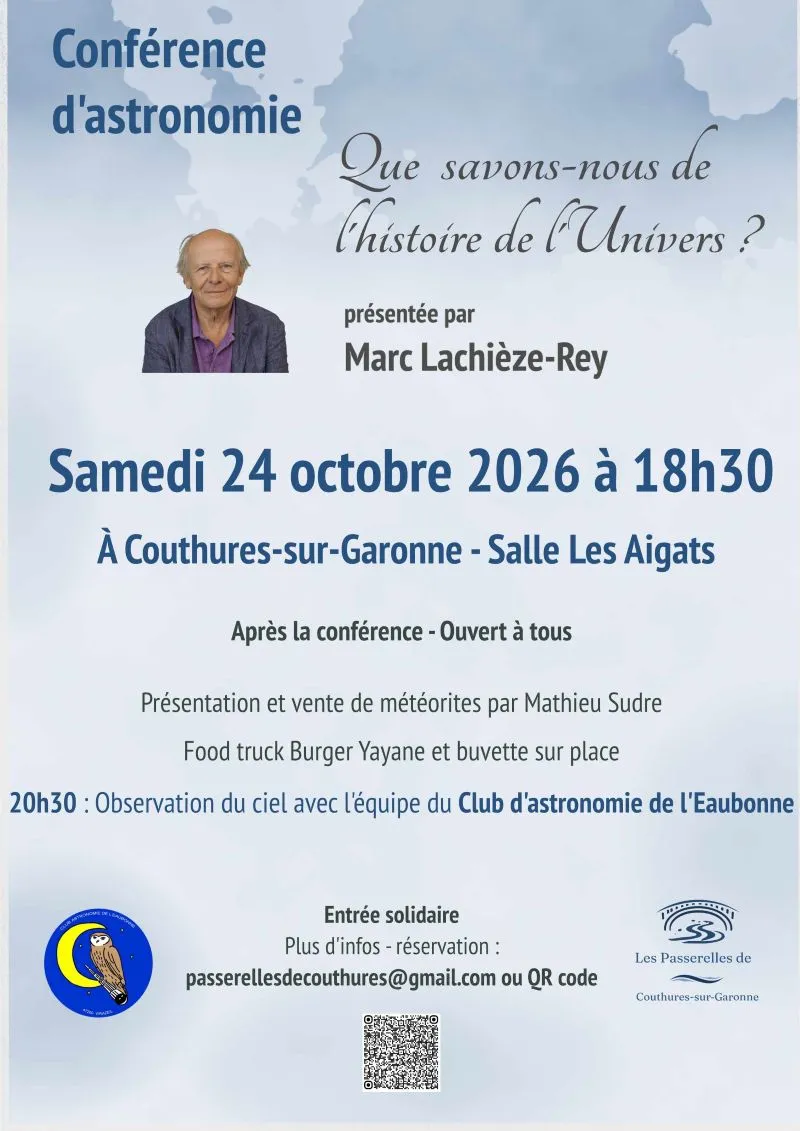 Conférence d'astronom ... - Crédit: passerelles de couthures sur garonne | CC BY-NC-ND 4.0