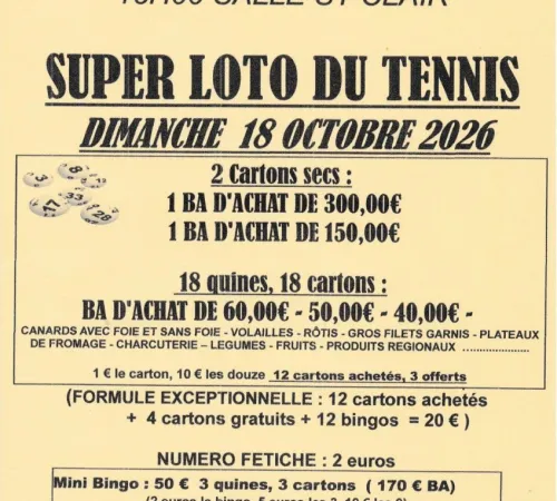 Loto tennis port sainte marie