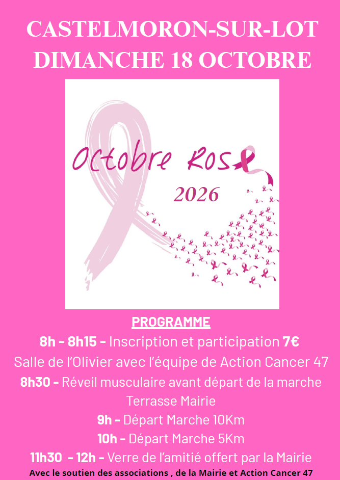 Octobre rose : marche ... - Crédit: ©Mairie Castelmoron | CC BY-NC-ND 4.0