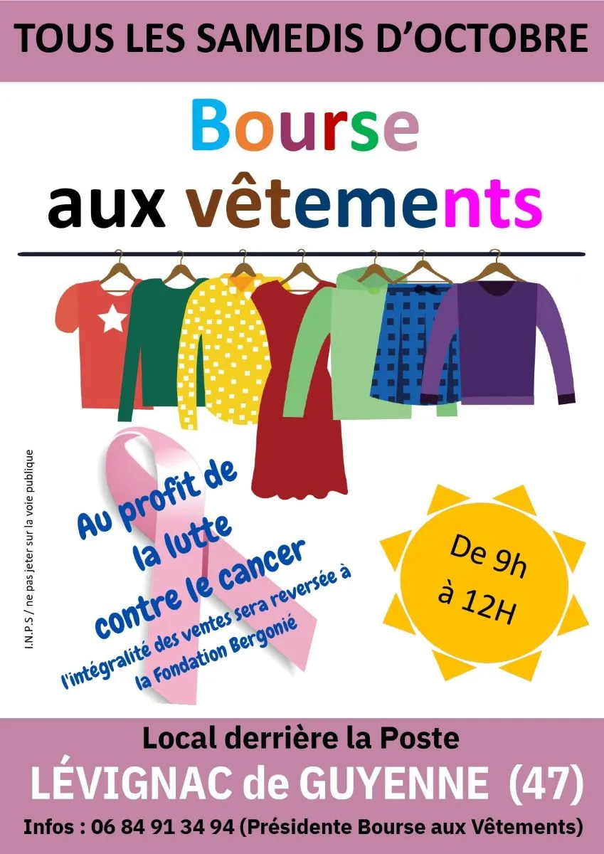 Octobre rose - Bourse ... - Crédit: Bourse aux vêtements | CC BY-NC-ND 4.0