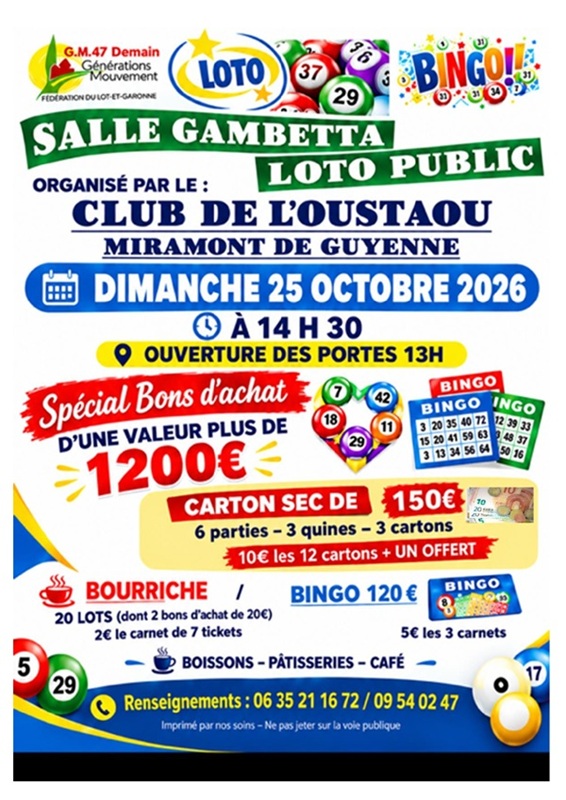 Loto du club de l'Oustaou - Crédit: ©clubdel'oustaou | CC BY-NC-ND 4.0