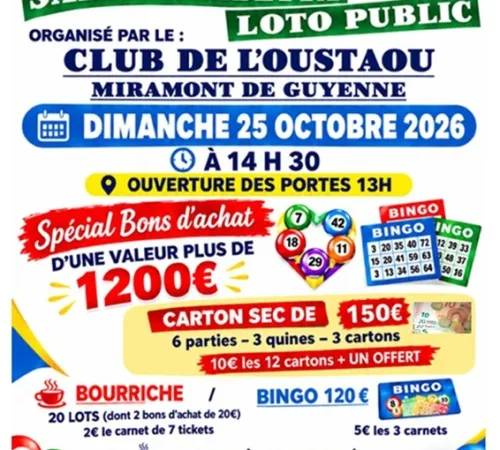 Loto du club de l'Oustaou