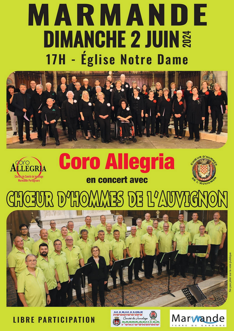 Coro Allegria en concert avec le Chœur d'Homme ...