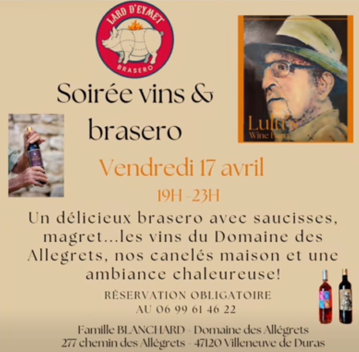 Soirée vins charcuterie et fromage au Domaine  ...