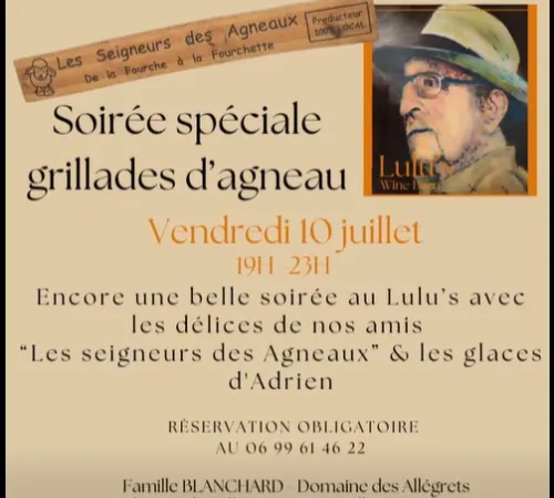 Soirée vins charcuterie et fromage au Domaine des Allégrets