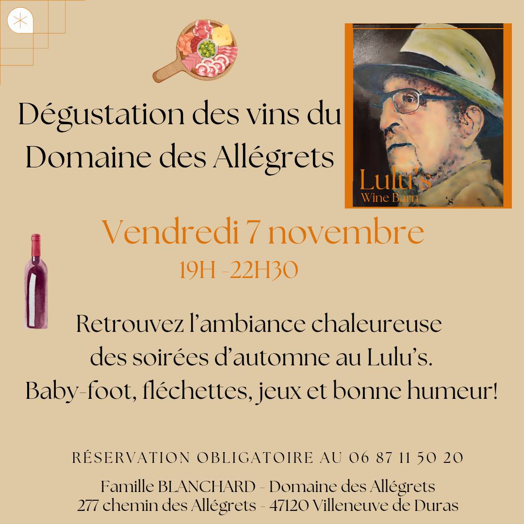 Soirée vins charcuterie et fromage au Domaine  ...