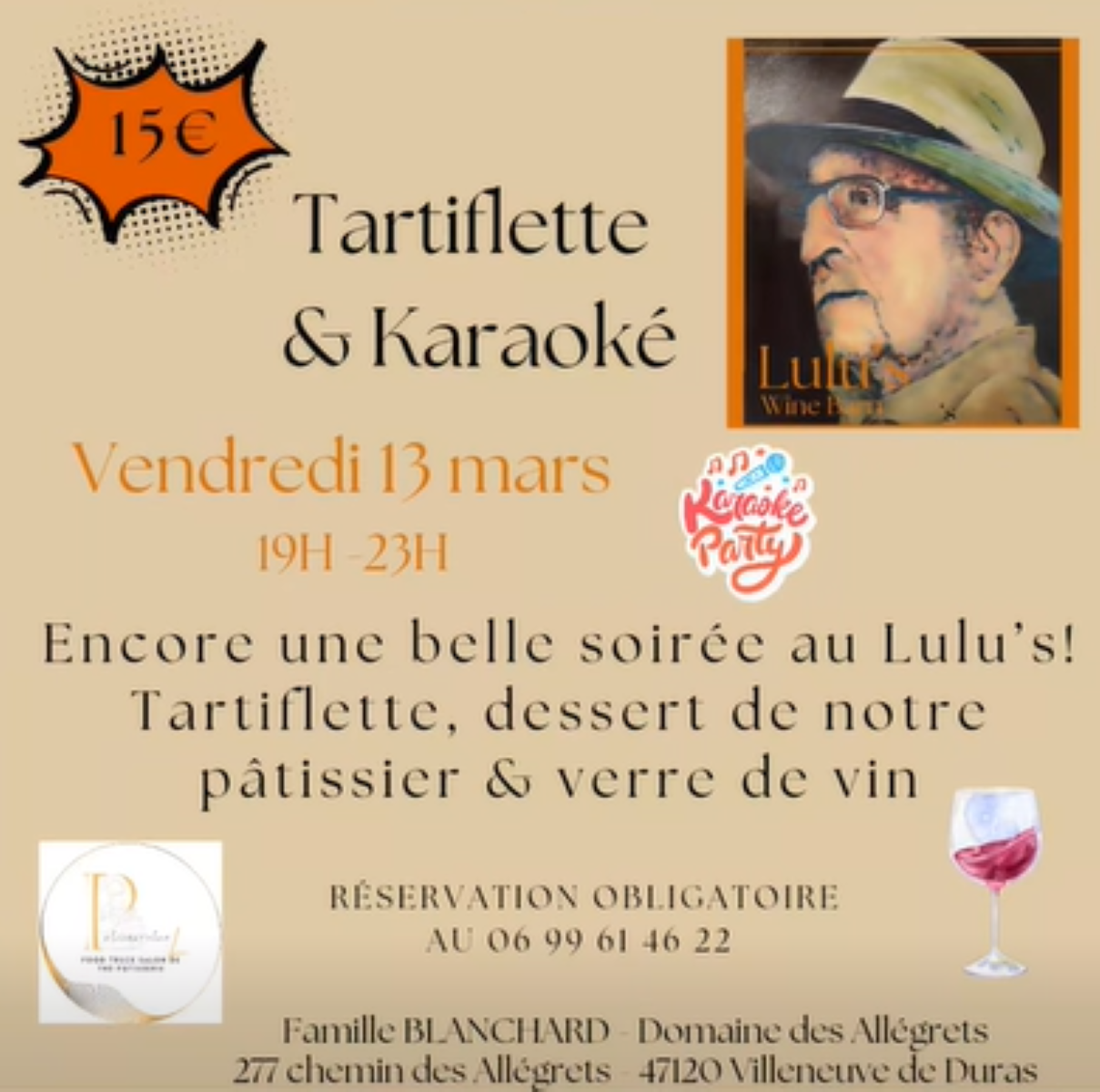 Soirée vins charcuterie et fromage au Domaine  ...