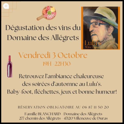 Soirée vins charcuterie et fromage au Domaine  ...