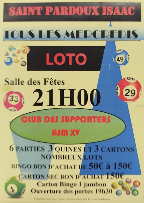 Loto du club des supporters de l'ASM XV