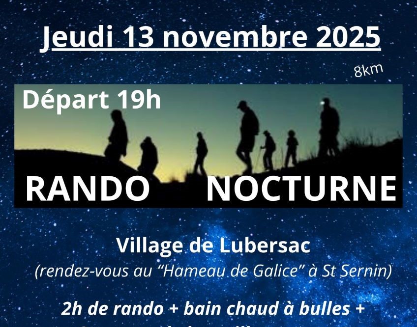 Randonnée nocturne à Lubersac