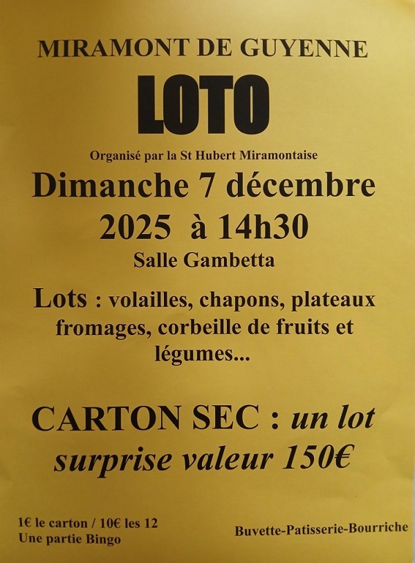Loto de la Saint Hubert Miramontaise