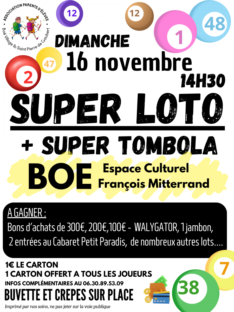 SUPER LOTO et TOMBOLA