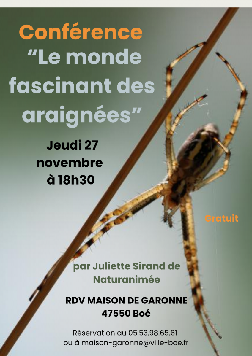 Conférence "Le monde fascinant des araignées"  ...