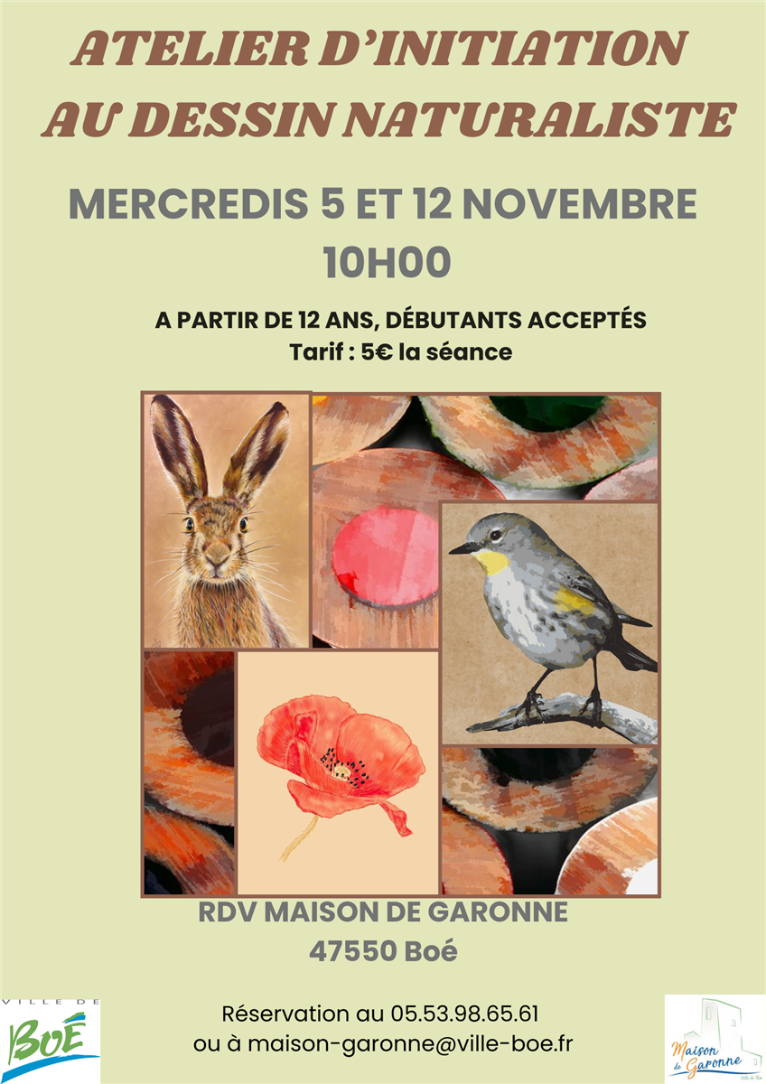 Atelier d'inititation au dessin naturaliste au ...