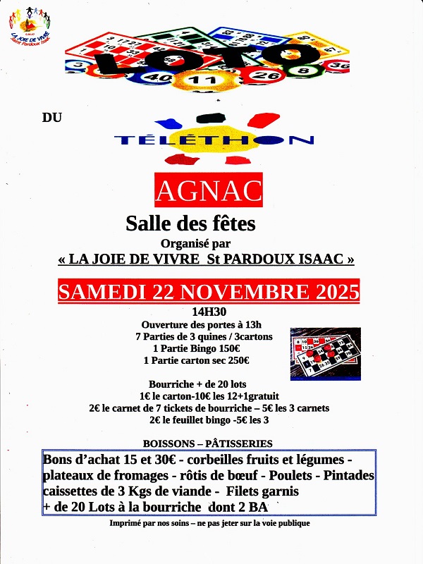 Loto public du club "la Joie de Vivre"