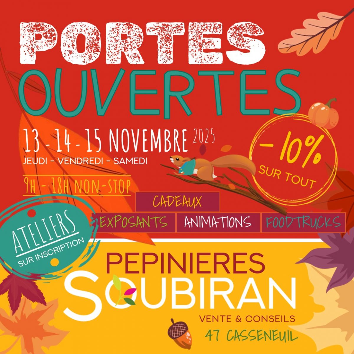 PORTES OUVERTES de l'automne - Pépinières Soubiran