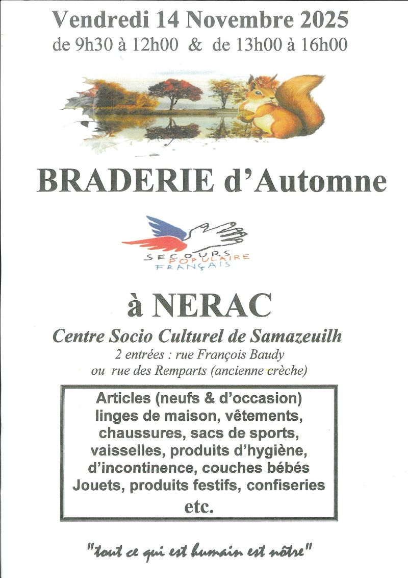 Braderie d'Automne du Secours Populaire