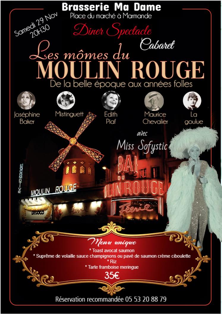 Diner Spectacle Cabaret à la Brasserie Ma Dame