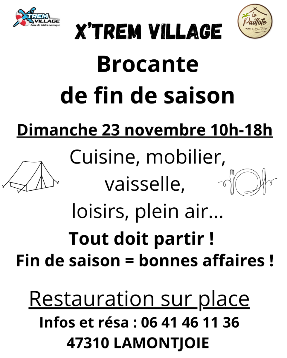 Brocante de fin de saison camping