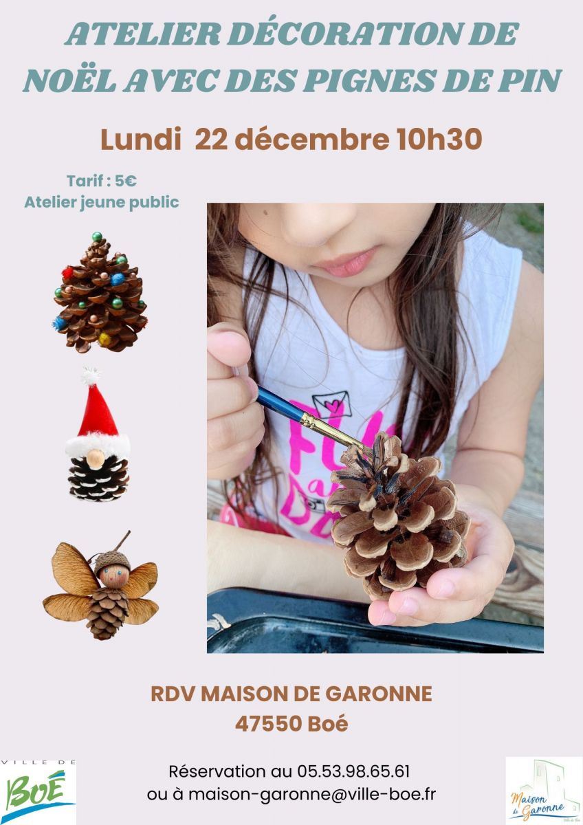 Atelier créatif avec des pignes de pin - jeune ...