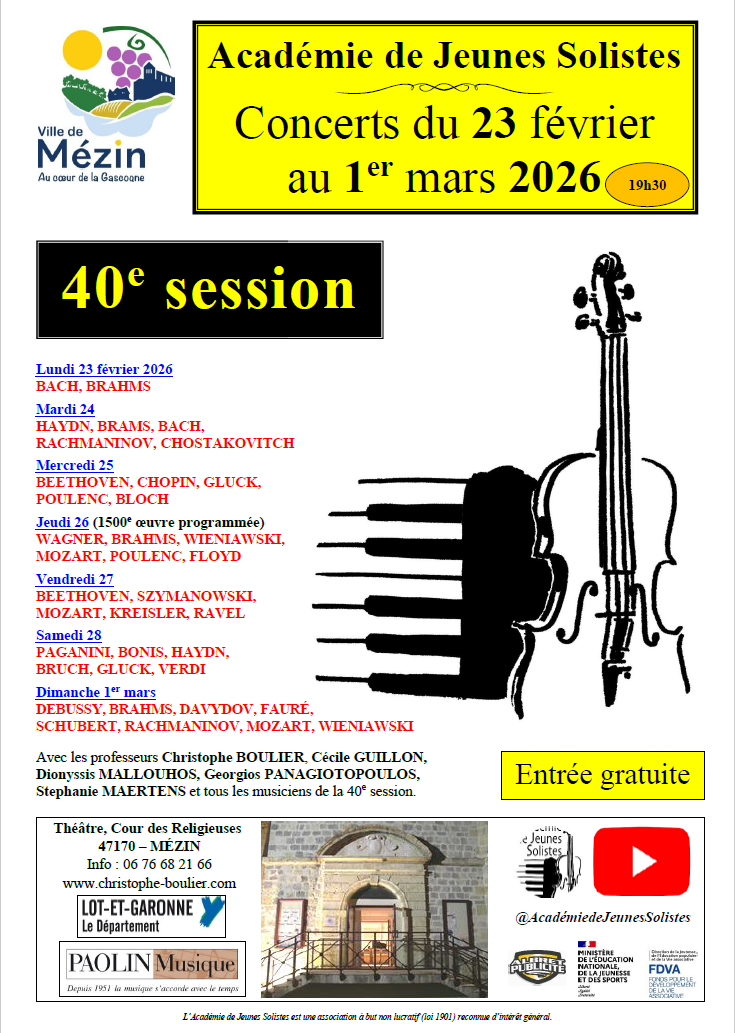 40ème session : Académie des jeunes solistes
