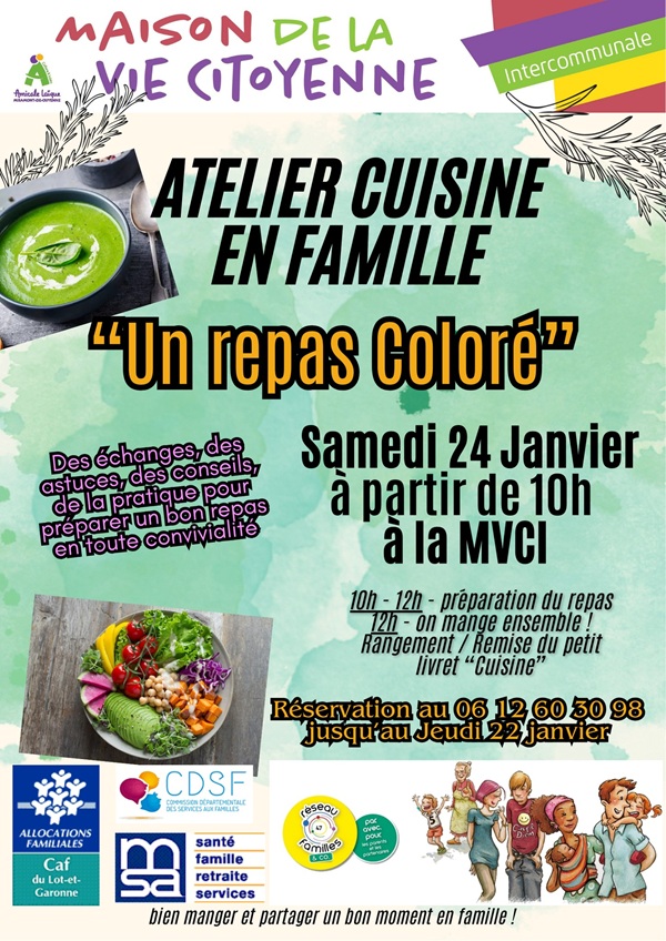 Atelier de cuisine en famille - Un repas coloré