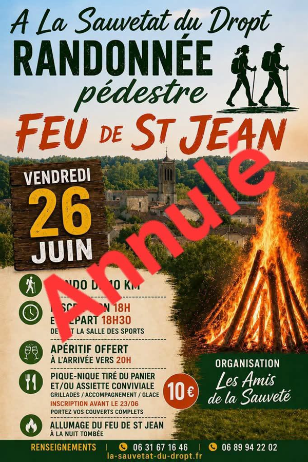 ANNULÉE - Randonnée pédestre et feu de la St Jean