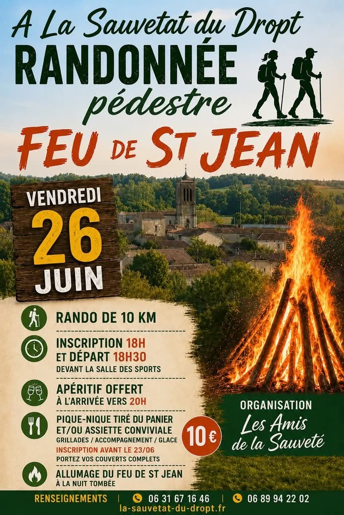 Randonnée pédestre et feu de la St Jean