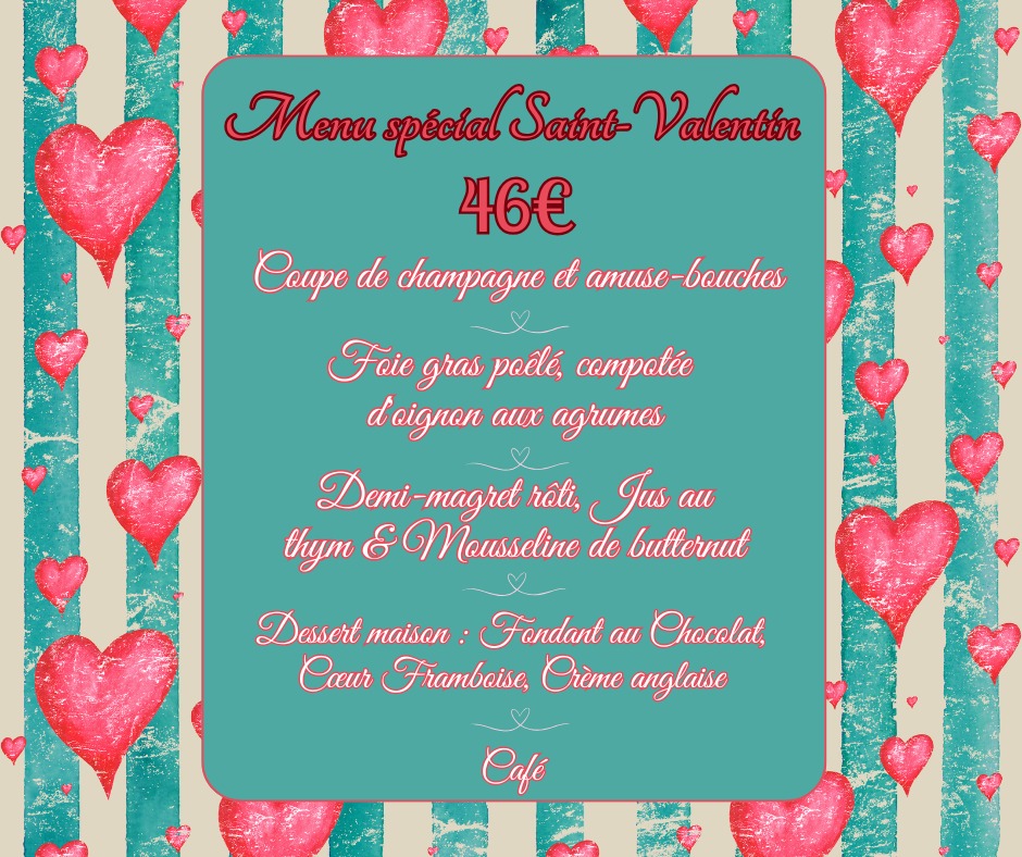 Dîner de la St Valentin à l'Atelier Gourmand