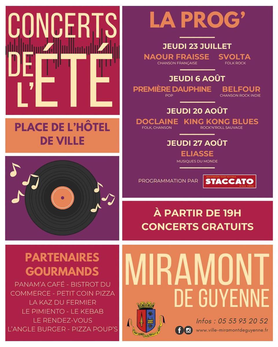 Les Concerts d'été - Crédit: ©mairiemiramontdeguyenne | CC BY-NC-ND 4.0