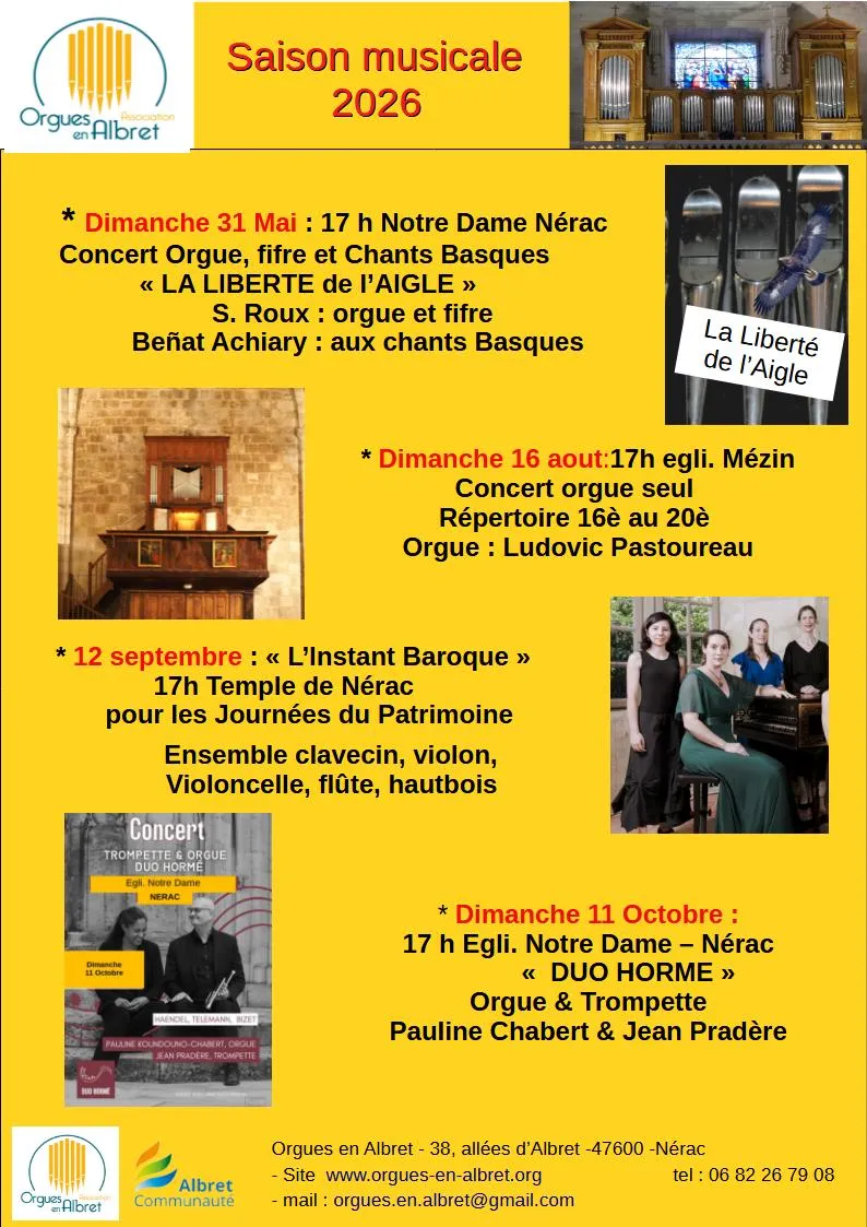 Concert Orgues en Alb ... - Crédit: Orgue et musique en Albret | CC BY-NC-ND 4.0