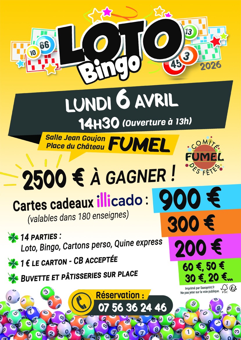 LOTO BINGO DU COMITE DES FETES DE FUMEL Spécia ...