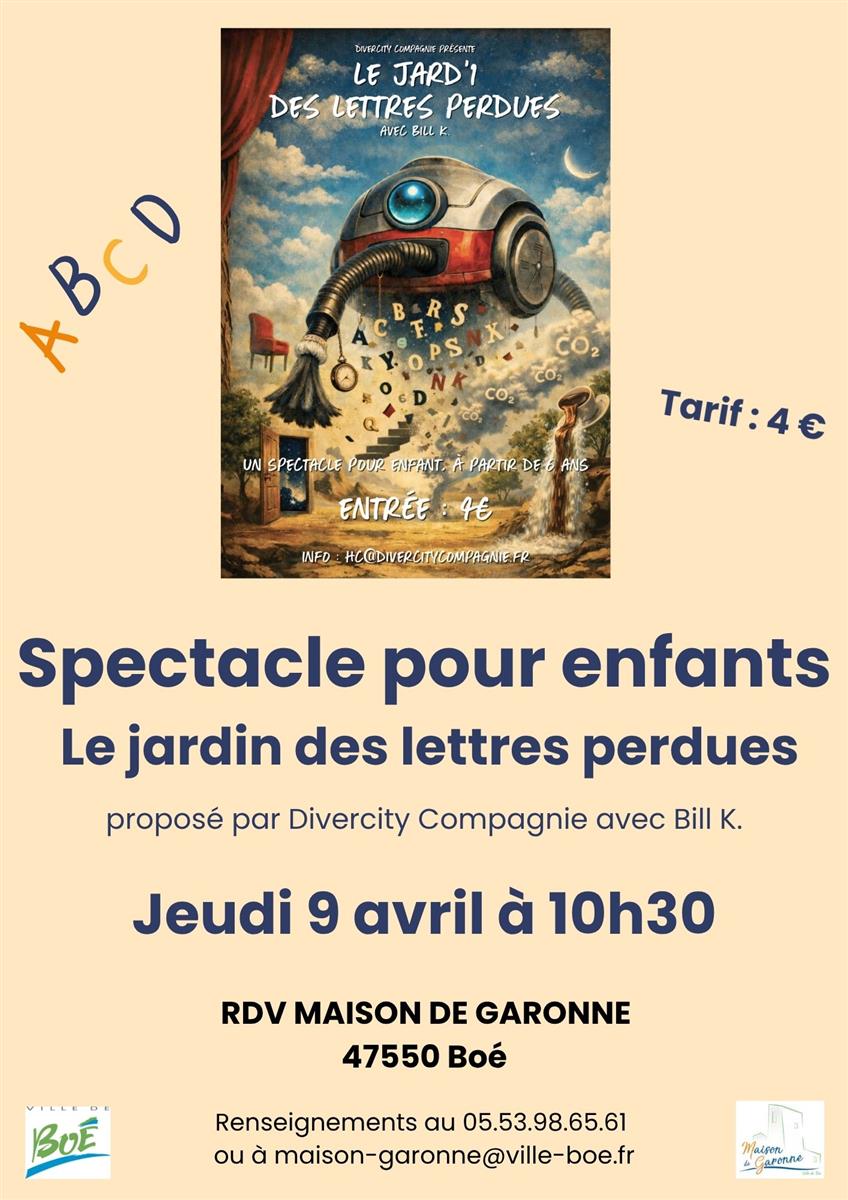 Spectacle pour enfants « Le jardin des lettres ...