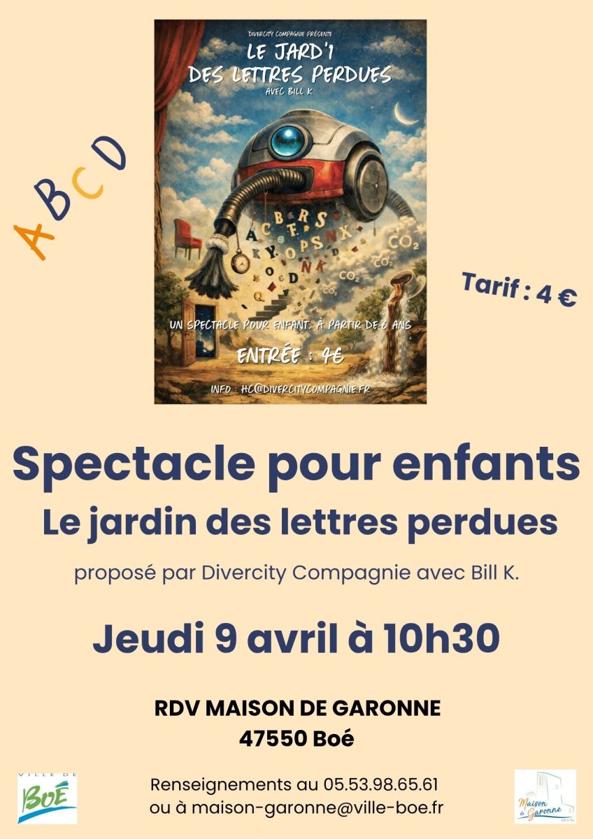 Spectacle pour enfants « Le jardin des lettres ...
