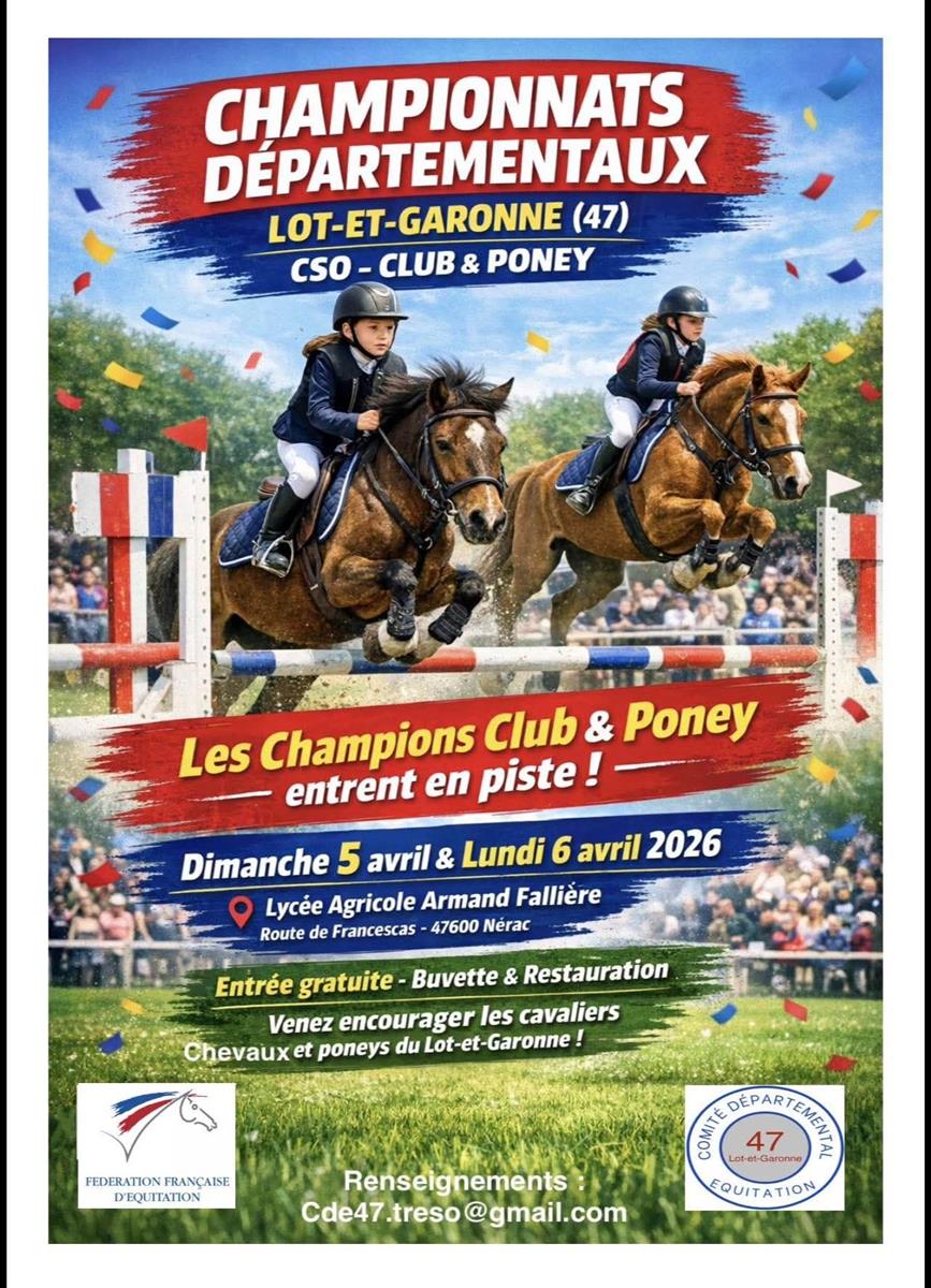 Championnats départementaux : club et poney