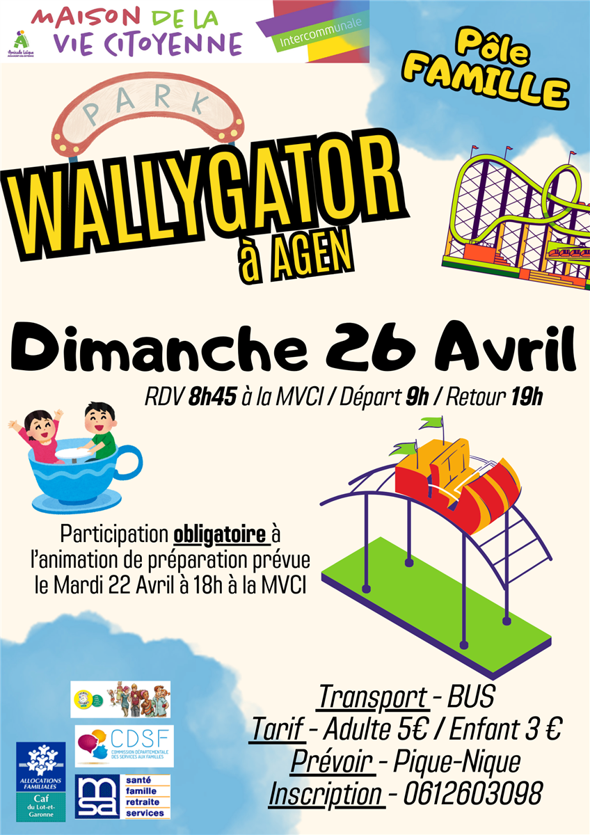Sortie Parc Wallygator à Agen