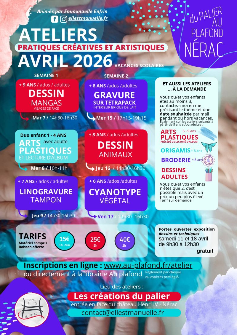 Ateliers vacances d'avril : pratiques créative ...