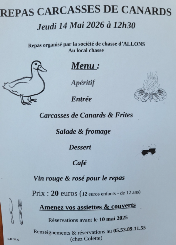 Repas carcasses de canards