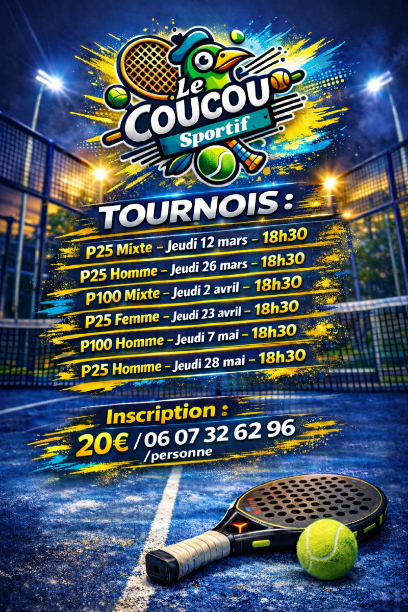 Tournoi PADEL - P100 Hommes