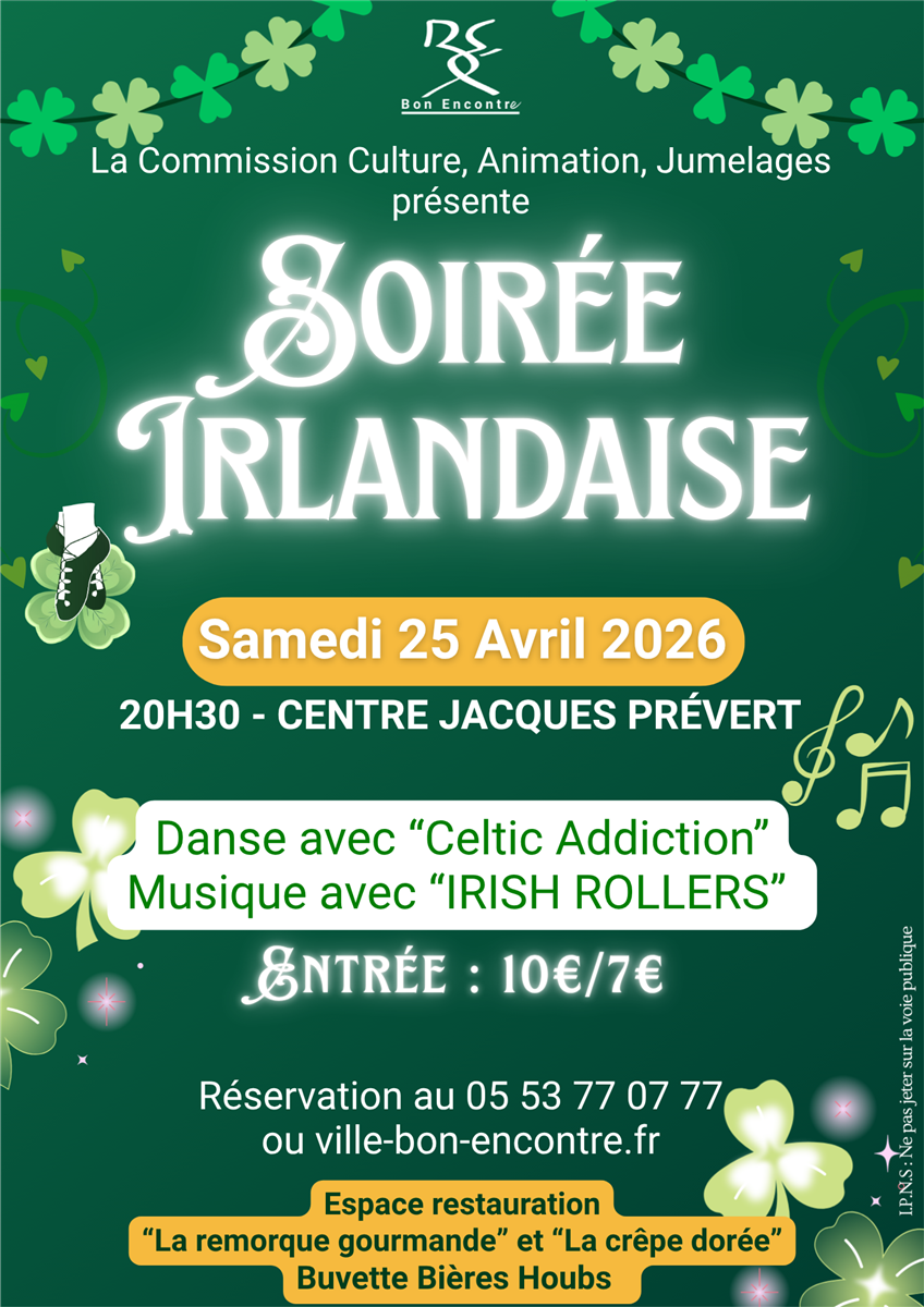 Soirée Irlandaise - Danse avec les arts
